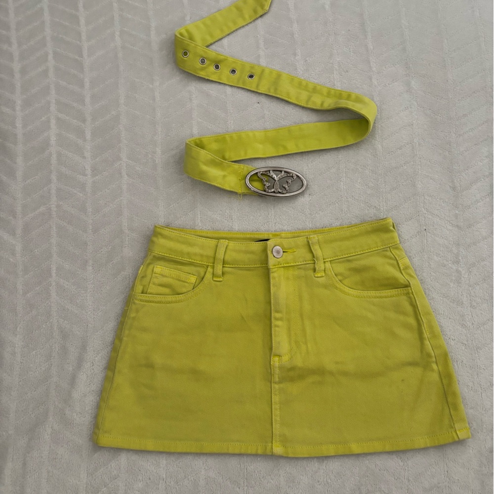 Forever 21 Neon Yellow Mini Skirt